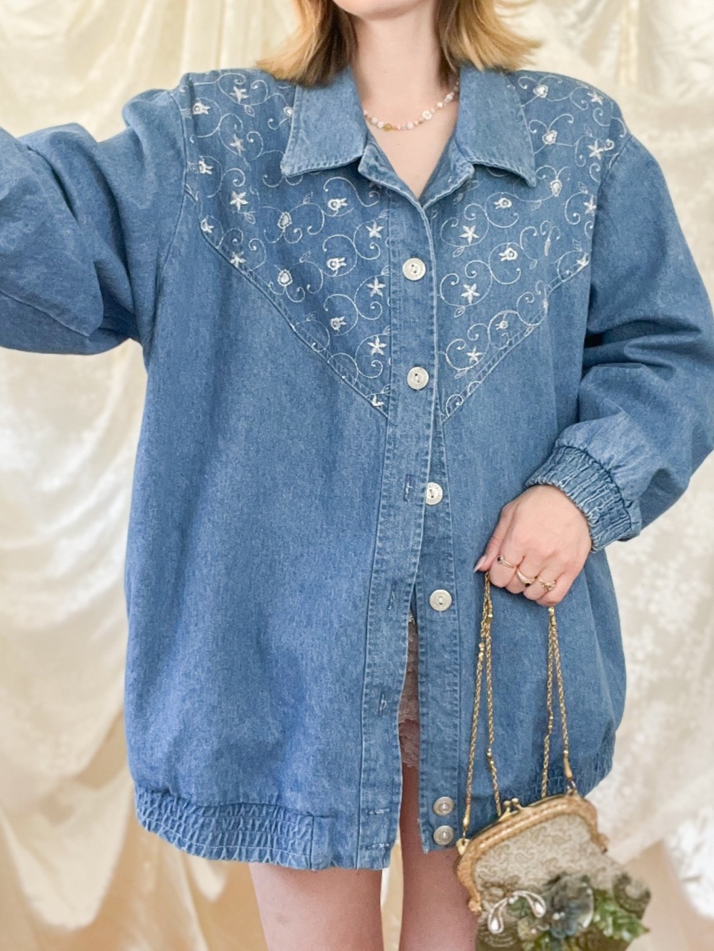 Vintage Teddi Embroidered Western Denim Jacket Made in USA